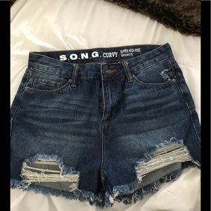 S.O.N.G. Super High Rise Distressed Shorts